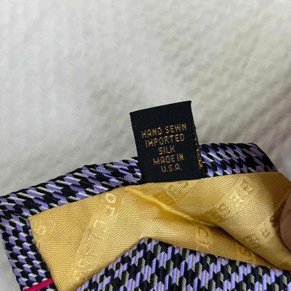 Robert Talbott‎ Best of Class Nordstrom Silk Tie Houndstooth Plaid USA